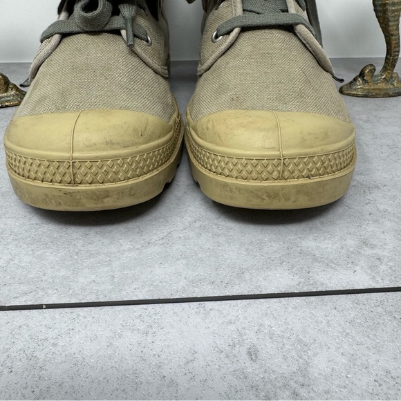 Palladium Women’s Tan Pampas Canvas Sneakers High-Top Snap Down Size 7 - Picture 6 of 13